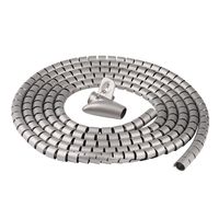 Chengsi Cable Organizer Coiled Tube Sleeve Cable Cable Management Sleeve (Silver Length118.1inches Diameter0.62inches)