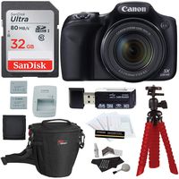 Canon PowerShot SX530 HS Digital Camera + Sandisk 32GB Memory Card + Tripod + Ritz Gear Bag + Card Reader + Cleaning Kit + Spare Battery Bundle