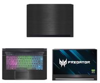 Decalrus - Protective Decal for Acer Predator Triton 500 PT515-51 (15.6" Screen) Laptop Black Texture Brushed Aluminum Skin case Cover wrap BAacerPredator500_PT515Back