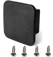 LFPartS 2" Black Trailer Hitch Cover Rubber Tube Plug 2 Inch Insert and Free Bonus Stainless Steel License Plate Screws