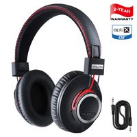 Over Ear Bluetooth Headphones{2019 Newest version} Wireless Headset - High End CSR8645 Chip Lossless Hi-Fi Stereo, Handmade Style Extra Comfortable and Lightweight, Deep Bass Headset with Mic