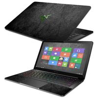 MightySkins Skin Compatible with Razer Blade Stealth 13.3" 2017 - Black Leather | Protective, Durable, and Unique Vinyl Decal wrap Cover | Easy to Apply, Remove, and Change Styles | Made in The USA