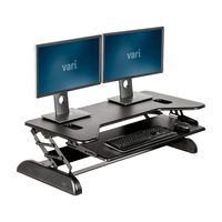 VariDesk Cube Plus 40 by Vari - Height Adjustable Standing Desk Converter - Stand Up Desk for Dual Monitors and Cubicles - (Black)