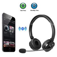 Bluetooth Headphones with Microphone LUXMO Wireless Bluetooth Headset [Noise Cancelling & Listen to Music] with Mic Car Phone Headset for iPhone Android Cellphone Office Call Center Skype Truck Driver