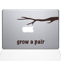 The Decal Guru Grow a Pair MacBook Decal Vinyl Sticker - 13" MacBook Air - Brown (1073-MAC-13A-BRO)