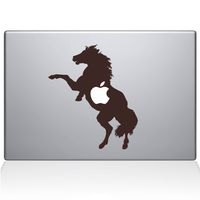 The Decal Guru 0158-MAC-13A-BRO Bucking Horse Vinyl Sticker, 13" Macbook Air, Brown