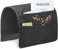 Joywell Sofa Armrest Pocket Organizer, Couch Arm Chair Caddy with 5 Pockets for Magazine, Books, TV Remote Control, Cell Phone, Glasses, iPad (13'' x 35'', Grey)