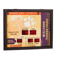 Team Sports America NCAA Bluetooth Scoreboard Wall Clock, Clemson Tigers