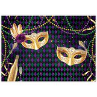 Allenjoy 7x5ft Fabric Mardi Gras Party Backdrop Photography Pictures Purple Gold Mask Mysterious Carnival Masquerade King Queen Prom Dancing Decorations Banner Birthday Photo Booth Background Supplies