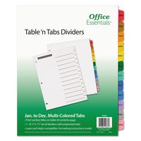 Office Essentials 11679 Table 'n Tabs Dividers, 12-Tab, Letter
