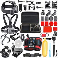 SmilePowo 42-in-1 Accessories Kit for GoPro Hero8 7 Black/GoPro Fusion/Hero6 Black /Hero5 Black/Hero Session/Hero4 3+ 2 1 Black/Hero (2018)/Silver/AKASO/Campark/APEMAN/SJCAM/Max with Car Suction
