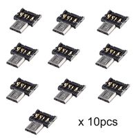 CHENYANG Ultra Mini DM Micro USB 5pin OTG Adapter Connector for Cell Phone Tablet & USB Cable & Flash Disk - 10pcs