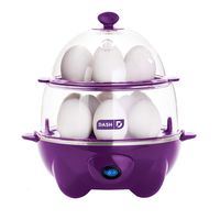 DASH  DEC012PU Deluxe Rapid Egg Cooker: Electric, 12 Capacity for Hard Boiled, Poached, Scrambled, Omelets, Steamed Vegetables, Seafood, Dumplings & Mo, 1, Purple