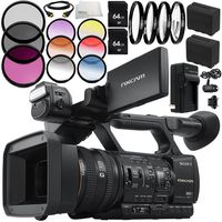 Sony HXR-NX5R NXCAM Professional Camcorder 12PC Accessory Bundle - Includes Includes 2X 64GB SD Memory Cards + 2 Replacement Batteries + More