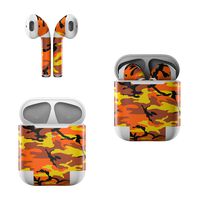 Skin Decals for Apple AirPods - Orange Camo - Sticker Wrap Fits 1st and 2nd Generation