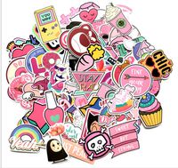 Lovely Stickers[110pcs], Pink Sticker for Personalize Laptop Computer PC Water Bottle Car Helmet Skateboard Luggage Bike Bumper Waterproof Vinyl Decals,Party Favors, Best Gift for Girls