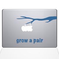 The Decal Guru Grow a Pair MacBook Decal Vinyl Sticker - 13" MacBook Air - Light Blue (1073-MAC-13A-LB)