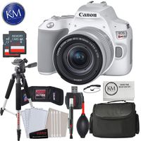Canon EOS Rebel SL3 DSLR Camera with 18-55mm Lens (White) with Advanced Striker Bundle
