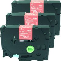 NEOUZA 3PK Compatible for Brother P-Touch Laminated TZe TZ Label Tape Cartridge 12mm x 8m (TZe-MQP35 White on Berry Pink)