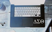 Richstar17 Delta Sigma Theta Decal Vinyl MacBook Window Bumper Sorority Greek Letters Laptop Sticker (White, 3''x1.2'')