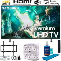 Samsung UN65RU8000 65" RU8000 LED Smart 4K UHD TV (2019) w/Deco Mount Flat Wall Mount Kit Ultimate Bundle, Screen Cleaner (Large Bottle) and SurgePro 6-Outlet Surge Adapter w/Night Light