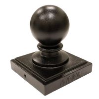 Nuvo Iron Decorative Ball Post Cap for 5.5" x 5.5" Posts, Black - PCB04