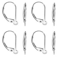 TOAOB 8pcs 925 Sterling Silver Leverback French Earring Hooks Hypoallergenic Dangle Earwire Findings for Jewelry Making