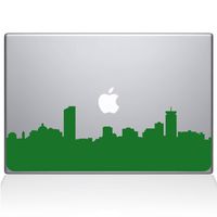 The Decal Guru Boston City Skyline Decal Vinyl Sticker, 13" MacBook Air, Green (2329-MAC-13A-LG)
