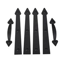 AntiqueSmith Magnetic Decorative Garage Door Curb Appeal Faux Hinges Handles Hardware Kit Color Black