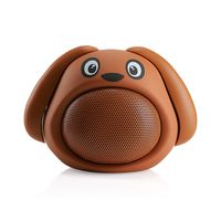 HUGMO Brown Dog Compact Bluetooth Portable Speaker, USB Rechargeable Battery, Built-in Microphone