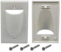 zdyCGTime Bulk Nose Faceplate Wall Plate for Cabling 1 Gang Cable Plate Internal Management Convex Audio Video Cable Pass Through Nose Plate White (2 Pack)