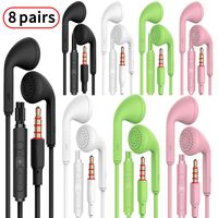 A16 Headphones Earphones Earbuds Earphones, Noise Islating, High Definition, Stereo for Samsung, iPhone,iPad, iPod and Mp3 Players（Black, White, Pink (Black+White+Pink+Green 8pairs)