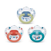 NUK Orthodontic Pacifier Value Pack, Boy, 6-18 Months (Pack of 3)
