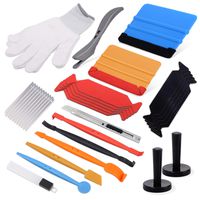 Ehdis Car Window Tint Wrap Tool Kits: 4" Squeegee with Felts, Vinyl Film Holder, Paper Cutter, Wool Wiper, Working Gloves