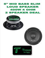 Timpano TPT-MB6 Slim 6" 4 Ohm (400W Peak) 94 dB Slim Mid-Bass Loudspeaker Pair