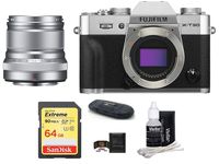 FUJIFILM X-T30 Mirrorless Digital Camera Body (Silver) + XF 50mm f/2 R WR Lens (Silver) Bundle, Includes: SanDisk 64GB Extreme SDXC Memory Card, Card Reader, Memory Card Wallet and Lens Cleaning Kit
