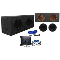 (2) Planet Audio AC10D 10" 3000W Subwoofers+Sealed Box+3000W Amplifier+Amp Kit