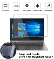2 Pack Matte Anti-Glare Screen Protector for Lenovo Yoga 730 2 in 1 15.6" Touch Screen 2020 2019 2018 Laptop with Surprise Keyboard Skin, Help for Your Eyes Reduce Fatigue
