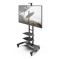 Kanto MTM82PL2 Height Adjustable Mobile TV Stand with Two Adjustable Shelves for 50-inch to 82-inch TVs
