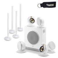 Focal Dome 5.1-Channel Speaker System with Sub Air (White) with Two Pair of Focal Dome Speaker Stands