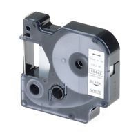 NineLeaf 1 Pack Black on White Vinyl Label Tape Compatible for DYMO 18444 Rhino LabelManager 210D 360D 420P Label Maker,12mm(1/2") x5.5m(18ft)