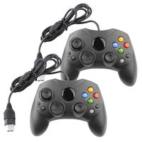 Replacement Controller for Microsoft Xbox Original S-Type Black (2-Pack)