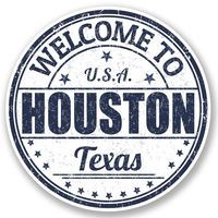 2 x 10cm/100mm Houston Texas USA Vinyl SELF ADHESIVE STICKER Decal Laptop Travel Luggage Car iPad Sign Fun #5222