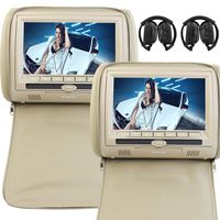 Universal 9 Inch Digital Display Screen Car Headrest Monitors Region Free DVD Player Dual Twin Screens USB SD IR FM Transmitter 32 Bit Games