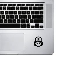 StickAny Palm Series Girl Nurse Sticker for MacBook Pro, Chromebook, and Laptops (Black)