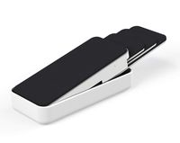 GlasMag Magnetic Everclean Eraser for Glass Whiteboards. Strong Neodymium Magnets. 3 Additional Felt Pads Inside. (White)