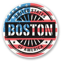 2 x 10cm- 100mm Boston Massachusetts USA Vinyl SELF ADHESIVE STICKER Decal Laptop Travel Luggage Car iPad Sign Fun #6739