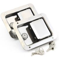 Red Hound Auto 2 Stainless Door Lock Trailer Toolbox RV Handle Latch Large 5.5 Inches Paddle Key New