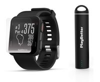 Garmin Approach S10 (Black) Golf GPS Watch Power Bundle | Includes HD Screen Protectors & PlayBetter Portable Charger | 40,000 Pre-Loaded Worldwide Courses, Simple Golf GPS Watch