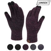 Winter Touchscreen Gloves for Men & Women 3 Fingers Dual-layer Touch Screen Warm Lined Anti-Slip Knit Texting Glove 2 Size